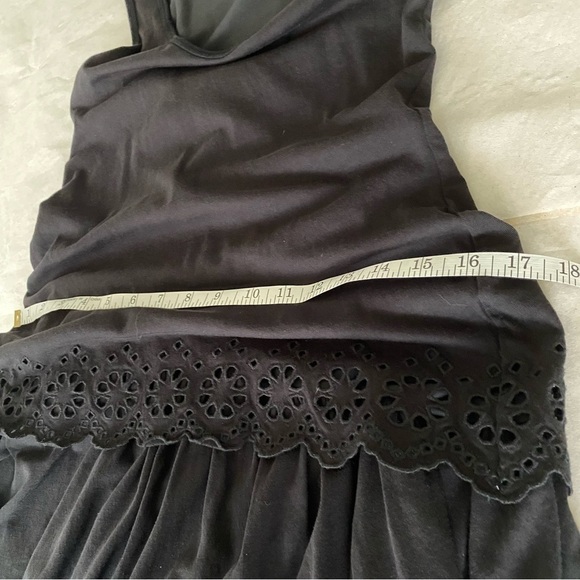 DEREK LAM IO CROSBY Black Sleeveless Cotton Dress with Lace Hem M - Picture 16 of 16
